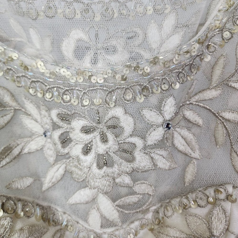 Sue Wong Ivory Beaded Sheath Mini Dress - Picture 11 of 16